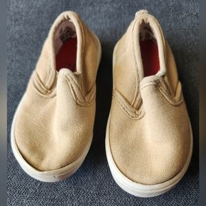 Garanimals boys toddler size 4 tan slip on shoes